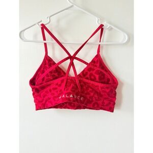 BALANCE ATHLETICA panther fire red velvet sports bra WOMENS XL